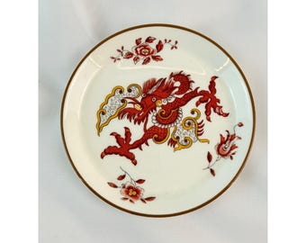Plato pequeño Crown Staffordshire Rangoon Red Dragon de porcelana fina de 10 cm (4 pulgadas), Inglaterra