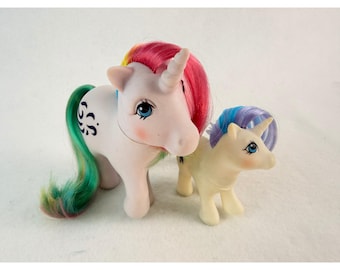 Vintage My Little Pony G1 Unicorn Lot Sunlight & Baby Glory Hasbro 1983 1984