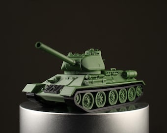 WWII T-34-85 Tank 1:72 Model | Articulated Turret, 3D Printed Replica, Fully Assembled