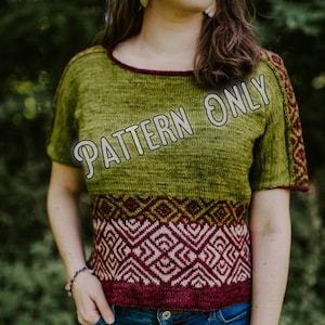 Boarding Pass Tee Knitting Pattern **Pattern only - instant download**