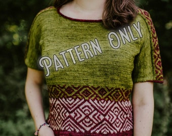 Boarding Pass Tee Knitting Pattern **Pattern only - instant download**