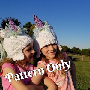 Knit Unicorn Hat - Baby through Adult Sizes **PATTERN ONLY** Instant Download