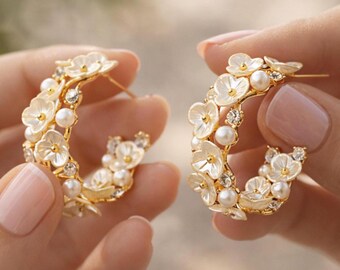 Orecchini A Cerchio Con Strass Scintillanti Argento Per Sposa - Grandi E Leggeri, 7,3 Cm - Regalo Donna