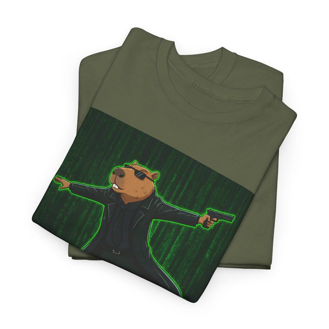 Capybara Matrix Cartoon T-shirt - Etsy