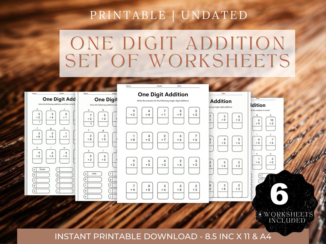 One-digit Addition Worksheets | Printable Math Practice for Kids ...