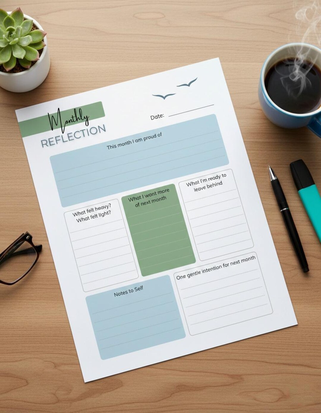 Monthly Reflection | A Gentle Weekly Reset Printable | Calm ...