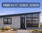 Modern ADU House Plan 1100 Sq Ft | 3 Bed 2 Bath | Desert Contemporary Home Design | Backyard Guest House | Airbnb Rental Layout