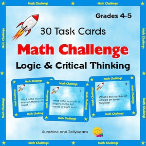 30 Uppgiftskort - Matematisk Logik & Kritiskt Tänkande - Utmaning - Årskurs 4-5