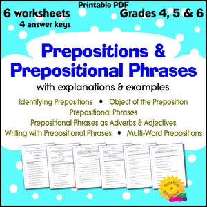 Prepositions, Prepositional Phrases - Parts of Speech, Writing Skills, Grammar