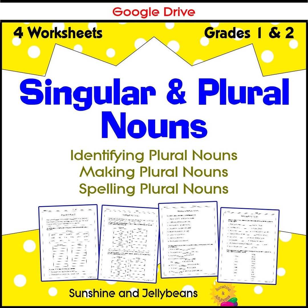 Singular and Plural Nouns 4 Practice Worksheets Grades 12 Etsy UK
