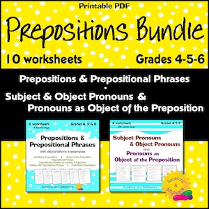 Prepositions, Prepositional Phrases, Subject Object Pronouns - Parts of Speech