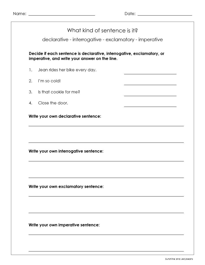 declarative-sentence-worksheet