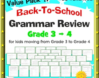 Nouns, Pronouns, Verbs, Adjectives, Sentences - Grades 3-4 Practice Worksheets
