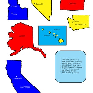U.S. States Map - Printable Jigsaw Puzzle - Grades 3-7 - Learn the ...