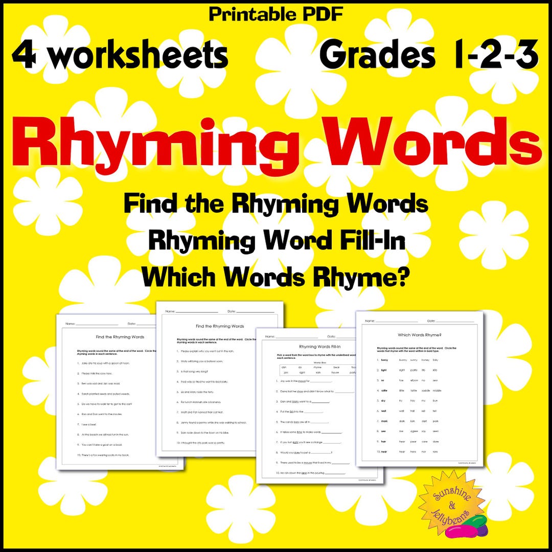 Identifying Rhyming Words - Listening, Spelling, Writing, Reading ...