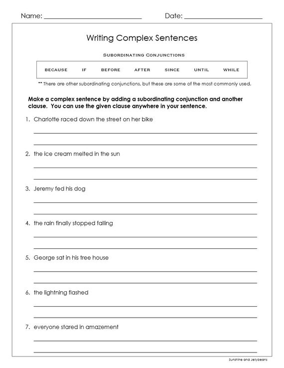 Coordinating Conjunctions (FANBOYS) Worksheet for 4th - 8th Grade