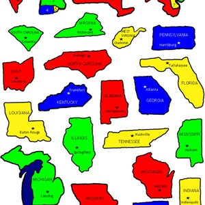 U.S. States Map - Printable Jigsaw Puzzle - Grades 3-7 - Learn the ...