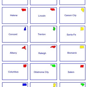 U.S. States and Capitals Flash Cards - Fun and Easy! - Geography ...