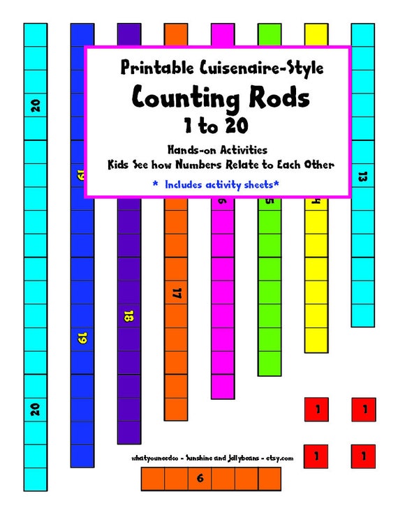 Printable Counting Rods Cuisenaire-style Manipulatives | Etsy