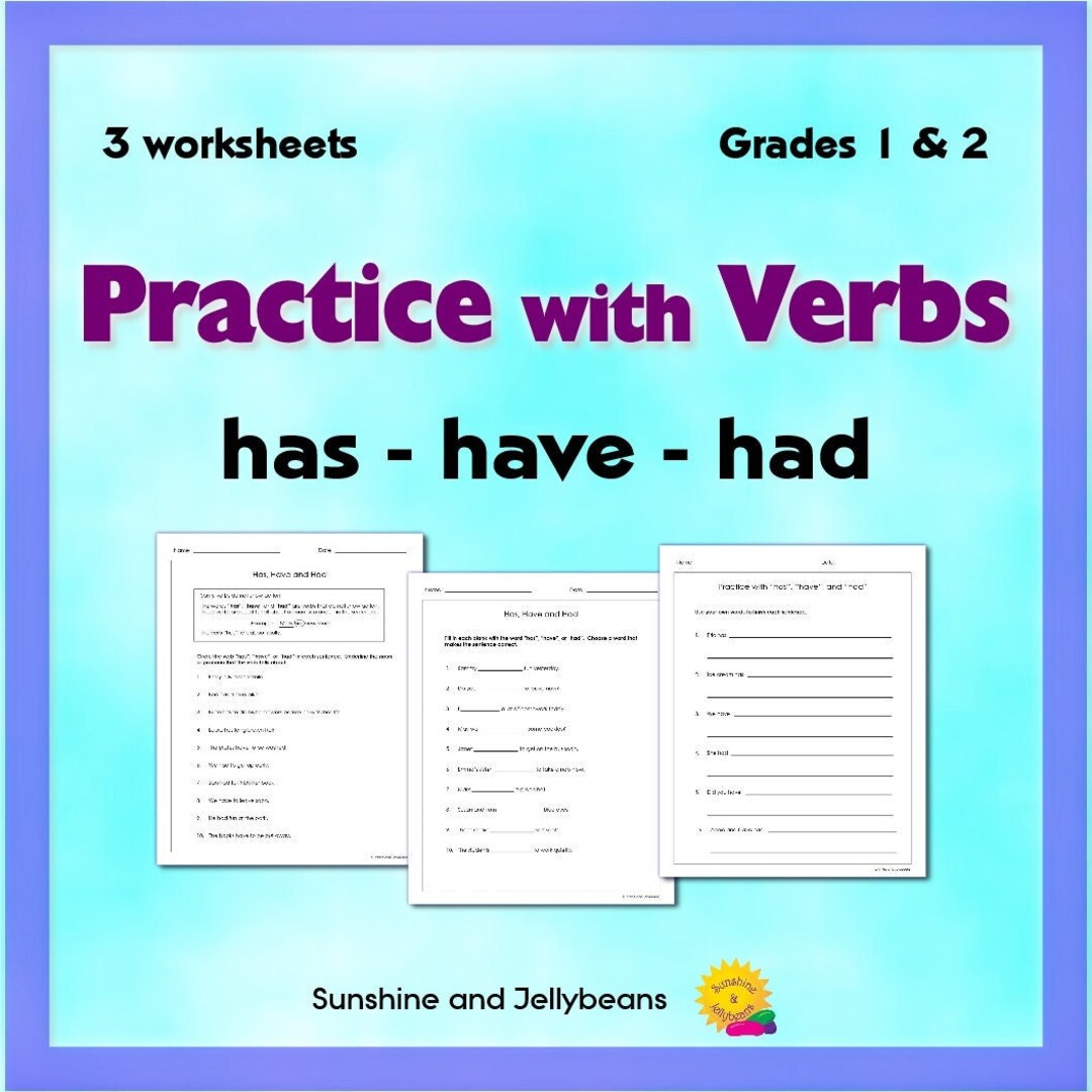 Verbs Practice has have Etsy