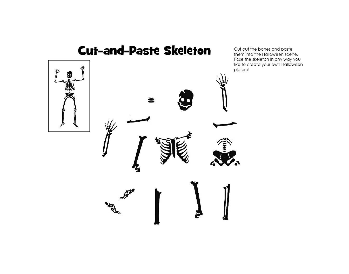 Halloween - Cut-and-paste Skeleton - Fun Halloween Activity! - Grades 2 ...