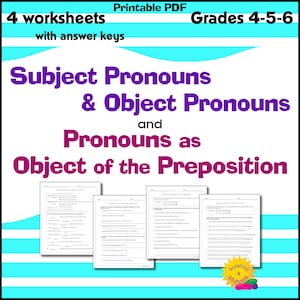 Subject and Object Pronouns, Object of Preposition - Parts of Speech, Writing