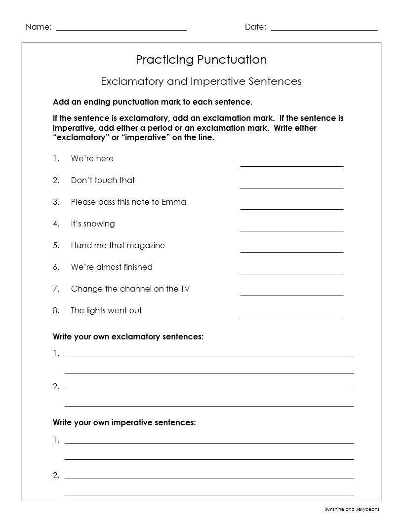 Types of Sentences - Declarative, Interrogative, Exclamatory ...
