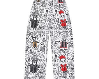 Ghost Papa Plushie Coloring Book Doodle Pajama Pants | All-Over Print