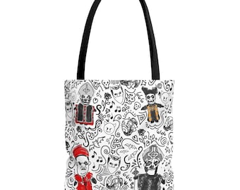 Ghost Papa plushie doodle coloring book design Tote Bag | All-over print