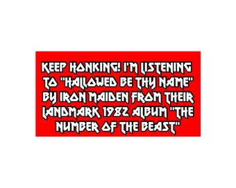 Iron Maiden Bumper Sticker | Funny Heavy Metal Car Decal