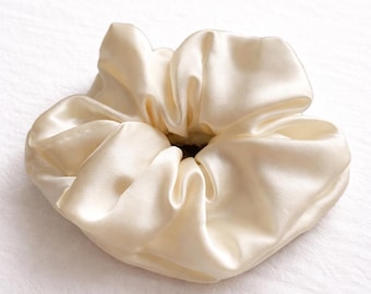 Coletero extragrande de seda morera 100 %, 22 momme, accesorio para el pelo grueso