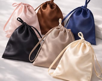 Bolsa de joyería de seda morera 100 %, bolsa de viaje para joyas, soporte para antifaz, organizador de lujo