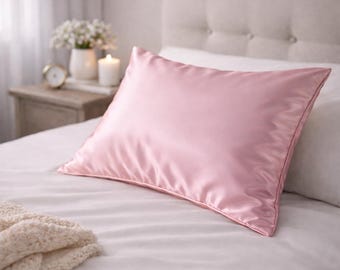 Juego de 2 fundas de almohada de seda de morera, 22 momme, beneficios para el cuidado del cabello y la piel.