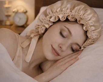 Gorro de seda de morera 100% de doble capa, gorro protector para dormir que reduce el encrespamiento, regalo para el Día de la Madre.