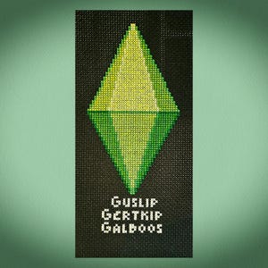Gaslight, Gatekeep, Girlboss in Simlish – 2 Cross-Stitch Patterns (PDF)