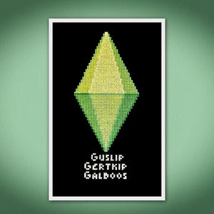 Gaslight, Gatekeep, Girlboss in Simlish – 2 Cross-Stitch Patterns (PDF)