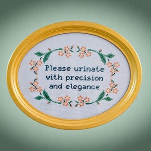 Please Urinate with Precision and Elegance - Cross-Stitch Pattern (PDF)