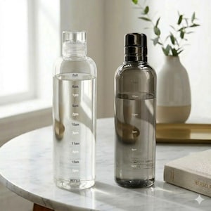 500 ml waterfles met tijdmarkering, elegante drinkfles met schaal, lekvrije fles voor sportschool, lichtgewicht outdoor-reisfles