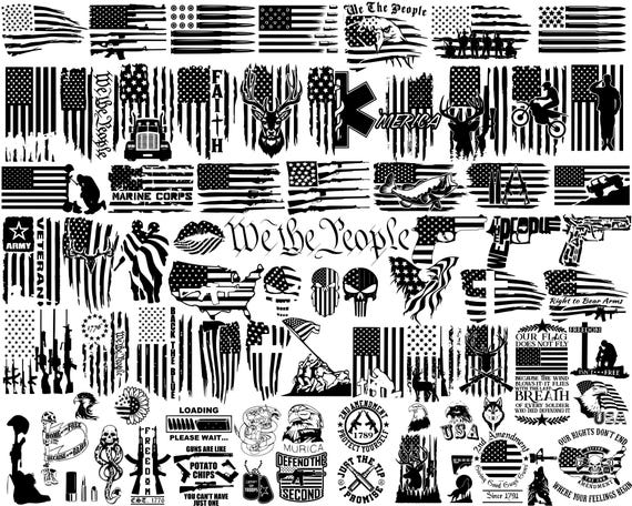 SVG File 74 American Flag USA We The People Right Constitution 2nd Amendment Patriotic Veteran Military Cricut Pack hd Vector Art PNG Bundle