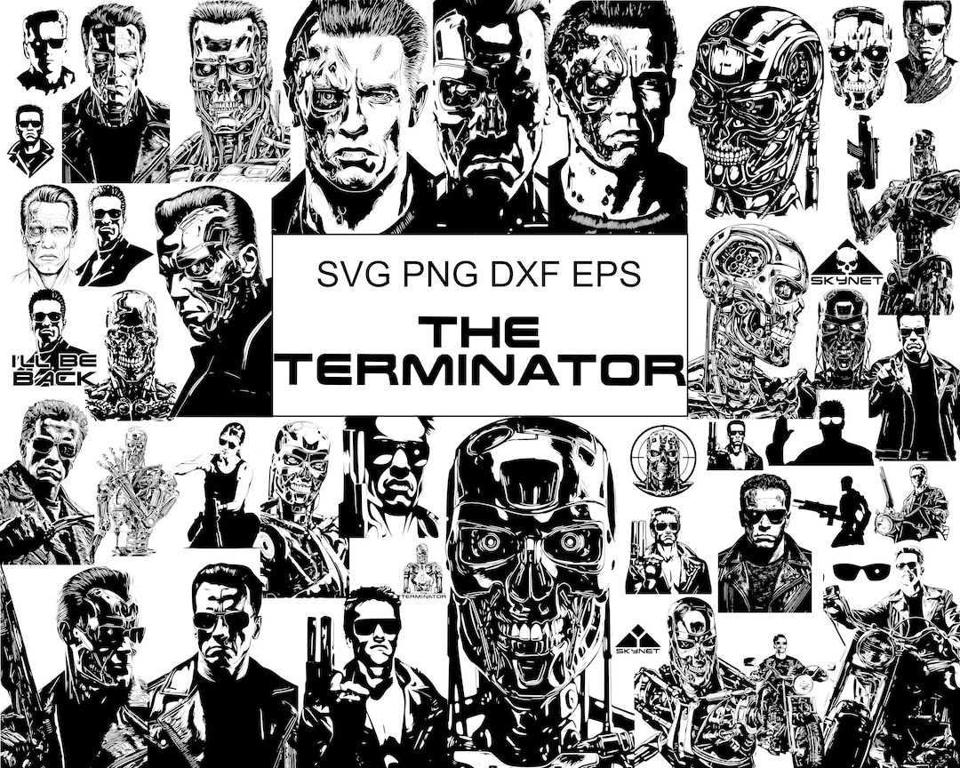 Terminator Icon Files 43 SVG the Terminator Mega Bundle | T-800, Skynet, Cybernetic Icons ...