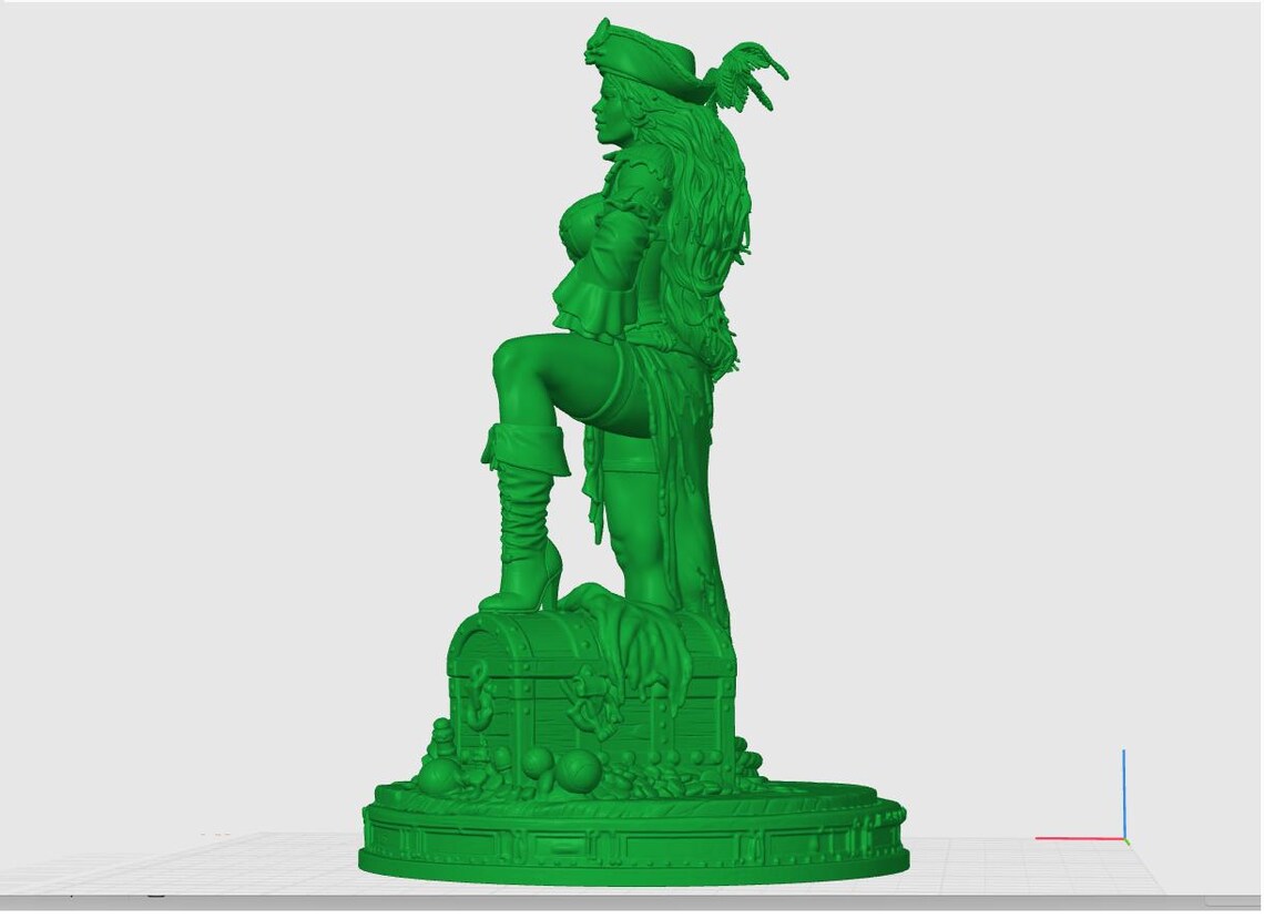 Pinup Stl File Pirate Pinup STL File, Queen of Plunder 3d Model, Female Pirate Statue ...