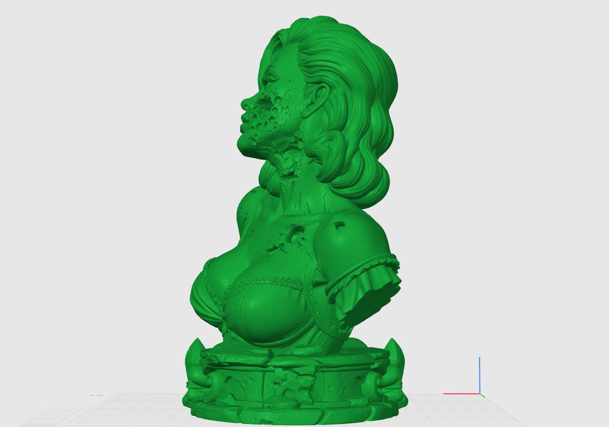 Pinup Stl File Zombie Pinup Bust STL | Horror Female 3D Model | Undead Woman STL ...