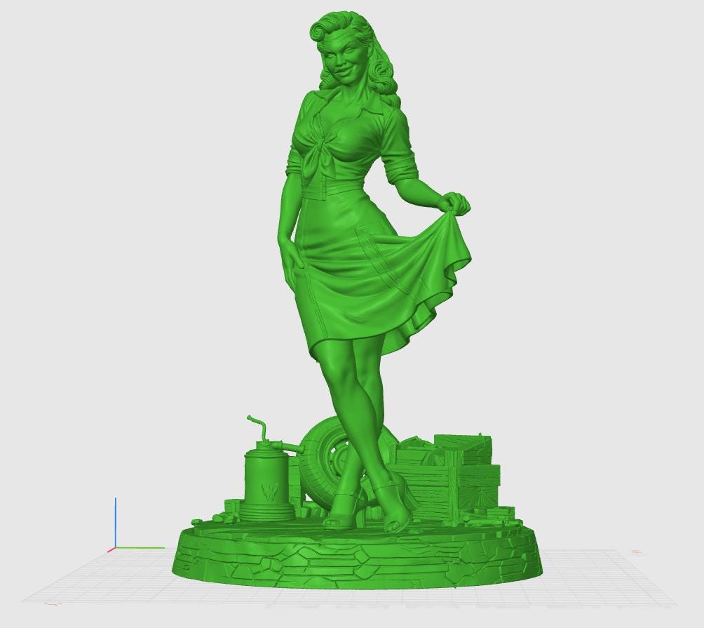 Pinup Stl File Pin up STL Bundle – Vintage Pin-up Girl 3D Models – Aviator, Mechanic ...