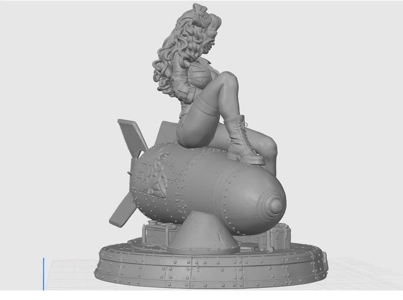 Pinup Stl File Bomb Pinup STL File for 3D Printing | WWII Nose Art Pinup Statue ...