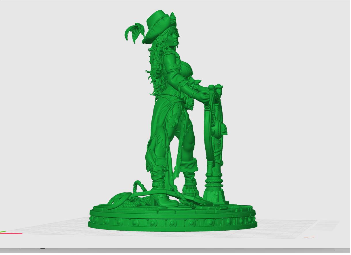 Pinup Stl File Pirate Pinup STL File, at the Helm 3d Model, Female Pirate Statue STL ...