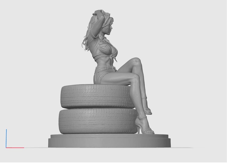 Pinup Stl File Tire Pinup STL File for 3D Printing | Garage Girl Statue | Automotive ...
