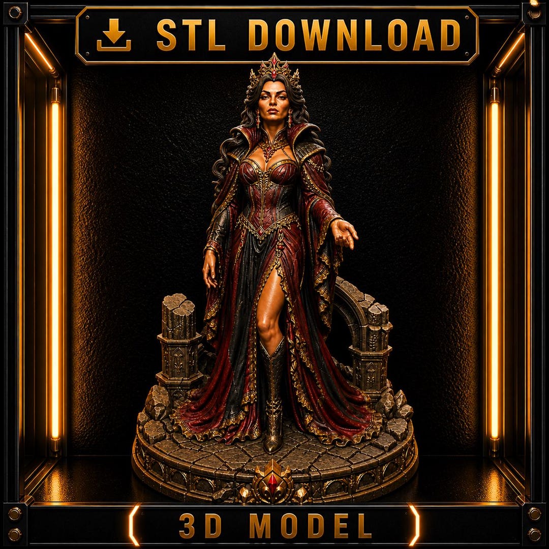 Royal Queen STL | Full Body Queen Statue | Fantasy Queen 3D Model ...
