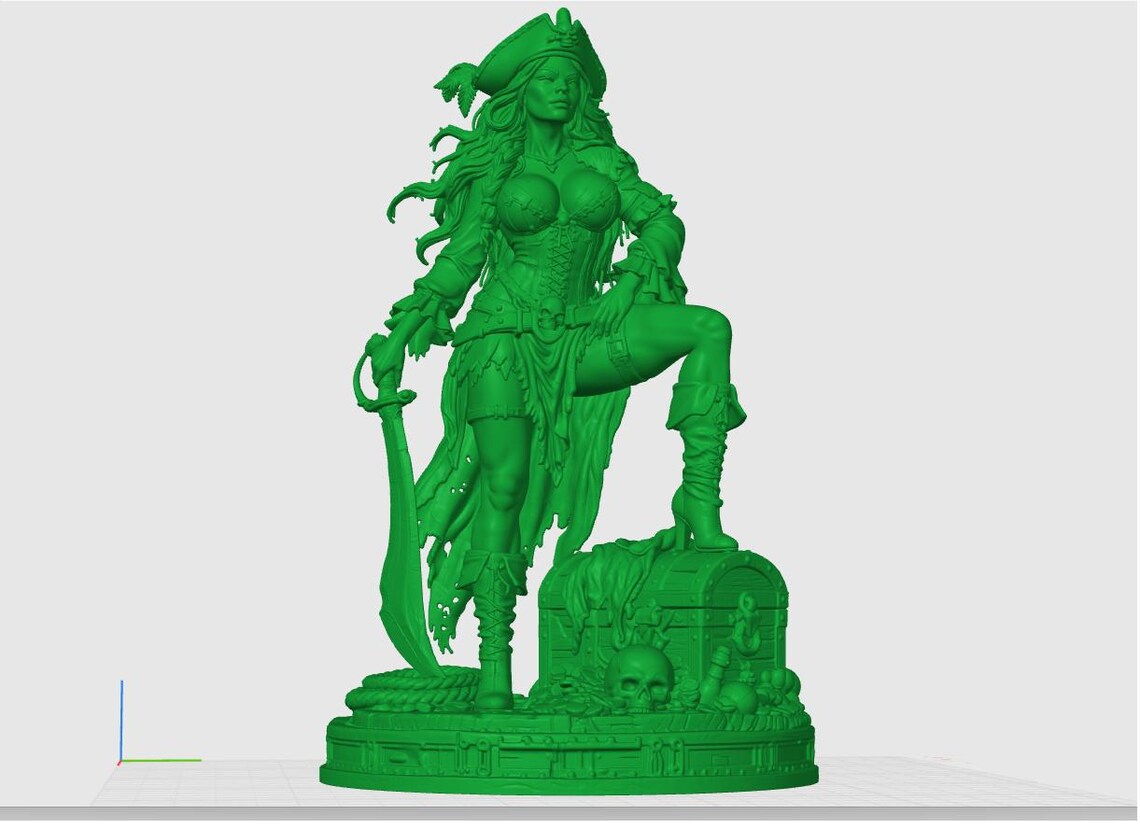 Pinup Stl File Pirate Pinup STL File, Queen of Plunder 3d Model, Female Pirate Statue ...