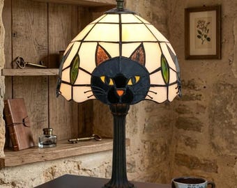 Schwarze Katze Tischlampe für Kinderzimmer niedlichen Tier Kinderzimmer Nachttischlampe Minimalist Katze Dekor für Schlafzimmer Nachttisch einzigartiges Geschenk für Katzenliebhaber