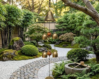 Japanisches Kupfer Windspiel | Feng Shui hängende Glocke Dekor | Zen Garten Ornament | Terrasse Balkon Dekor | Einweihungsgeschenk